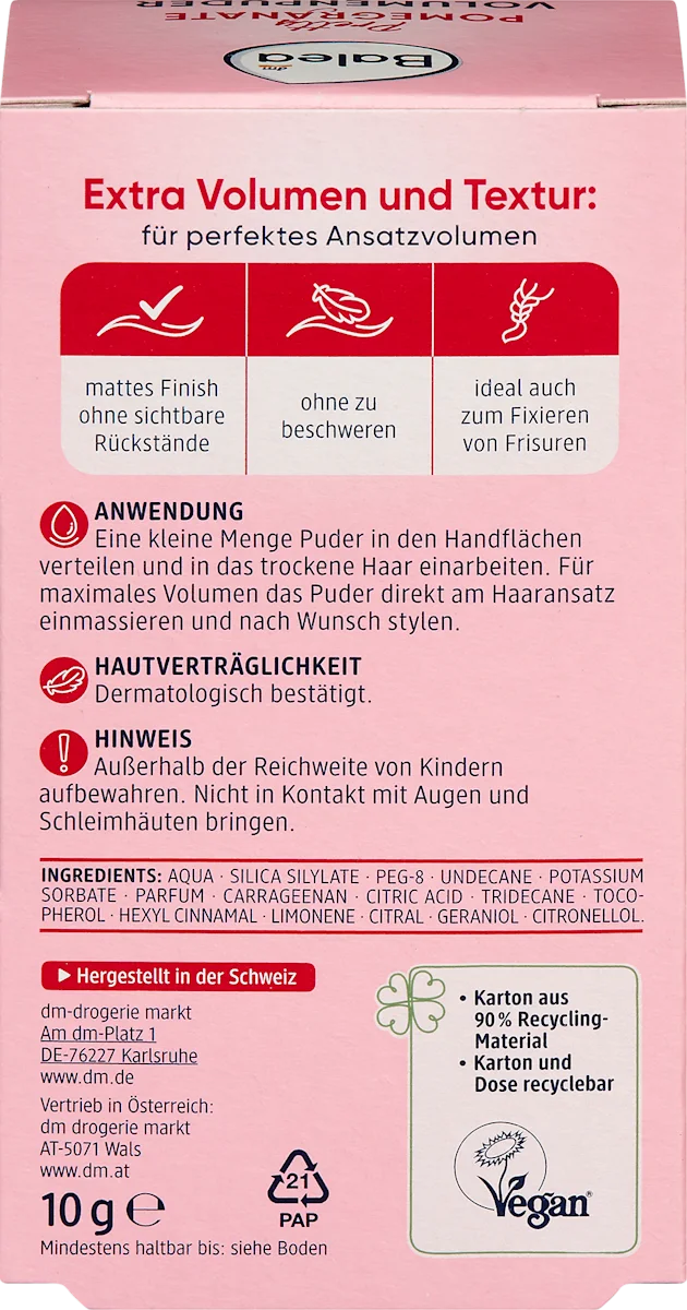 B & H | Balea Pomegranate Hair Powder Balea Pomegranate Hair Powder - Image 3